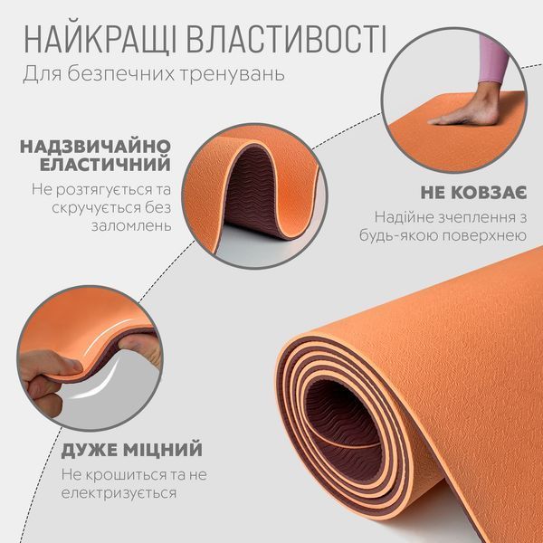 Килимок для йоги 6 мм 6130 фото